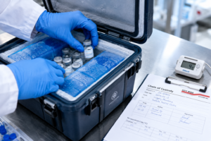Cold chain packaging close-up