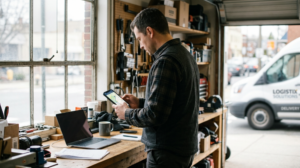 Business Owner Checking Delivery Status